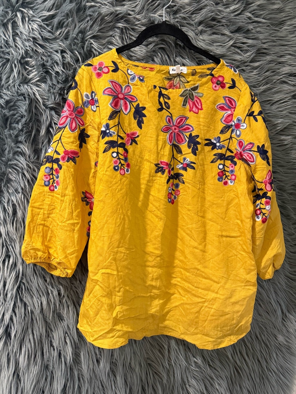 Kindred Blouse - Size Petite Medium | Color: Mustard Yellow